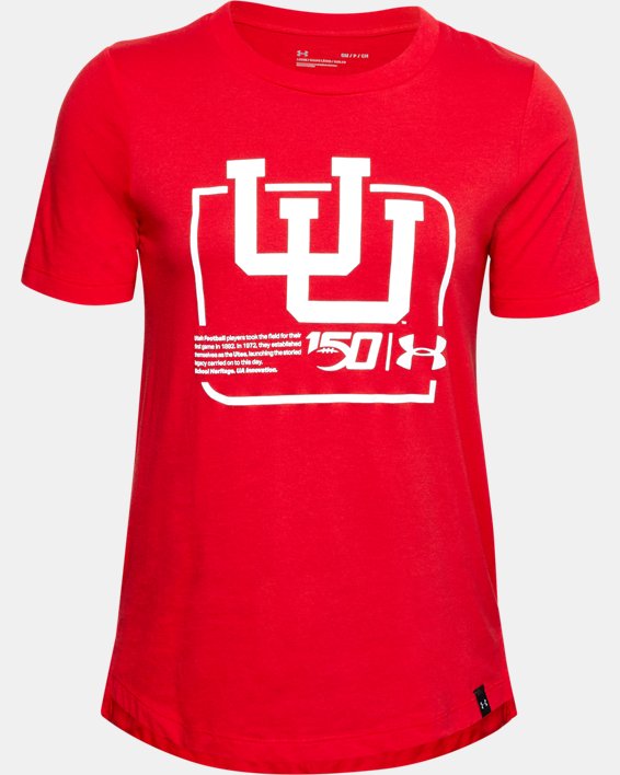Women's UA Performance Cotton Collegiate T-Shirt, Red, pdpMainDesktop image number 2